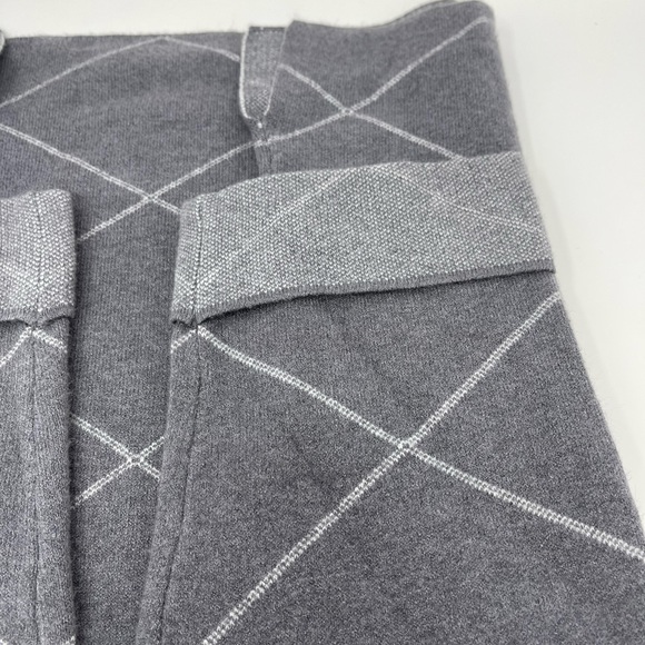 CYNTHIA ROWLEY: Diagonal, Grid Pullover Sweater, Size Small. Gray/White - Picture 6 of 6
